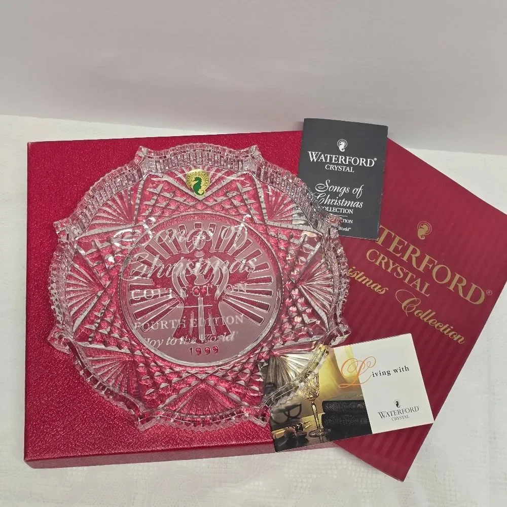 Waterford Crystal Songs of Christmas 4th Edition Joy to the World 1999 Plate NEW